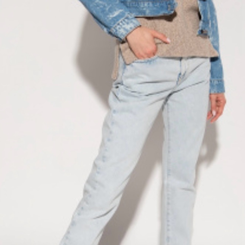GANNI Denim Jacket with Ruffle Collar - Picture 3 of 8